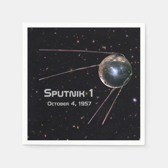 Serviettes Jetables Spoutnik 1 Satellite (Devant)