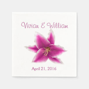 Serviettes Jetables Stargazer Lily Mariage personnalisé Napkin
