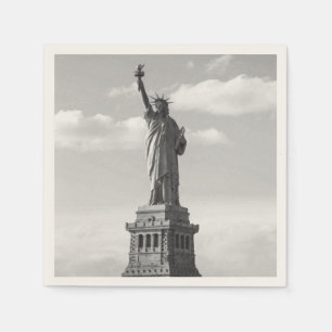 Serviettes Jetables Statue de la Liberté noir et blanc