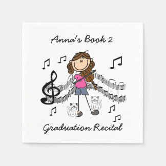 Serviettes Jetables Stick Figure Violon Player Papier serviettes