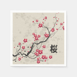 Serviettes Jetables Style oriental Sakura Cherry Blossom Art