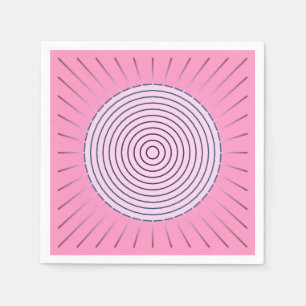 Serviettes Jetables Sunburst géométrique moderne - Nuances de rose