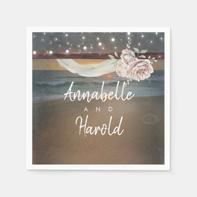 Serviettes Jetables Sunset plage (Devant)