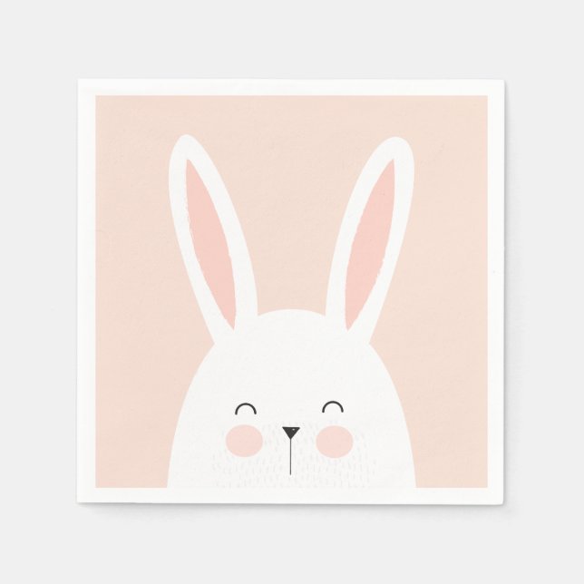 Serviettes Jetables Super Kawaii mignon lapin de Pâques. (Devant)