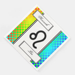 Serviettes Jetables Symbole de Leo Zodiac Standard par Kenneth Yoncich