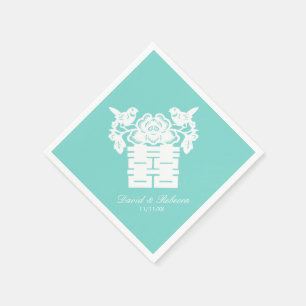 Serviettes Jetables Symbole du bonheur double des Inséparables chinois