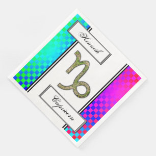 Serviettes Jetables Symbole zodiaque Capricorne Élément par K Yoncich