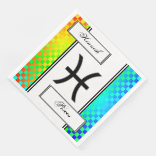 Serviettes Jetables Symbole zodiaque Pisces Standard par Kenneth Yonci