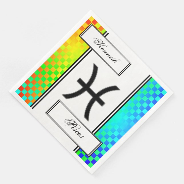 Serviettes Jetables Symbole zodiaque Pisces Standard par Kenneth Yonci (Coin)