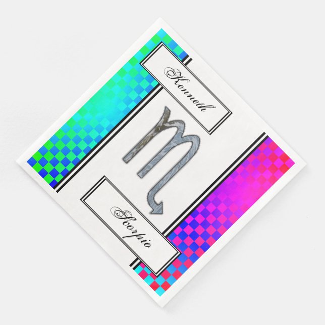 Serviettes Jetables Symbole Zodiaque Scorpio Élément par Kenneth Yonci (Coin)