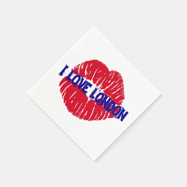 Serviettes Jetables Sympathique "I Love London" rouge rouge rouge roug (Coin)