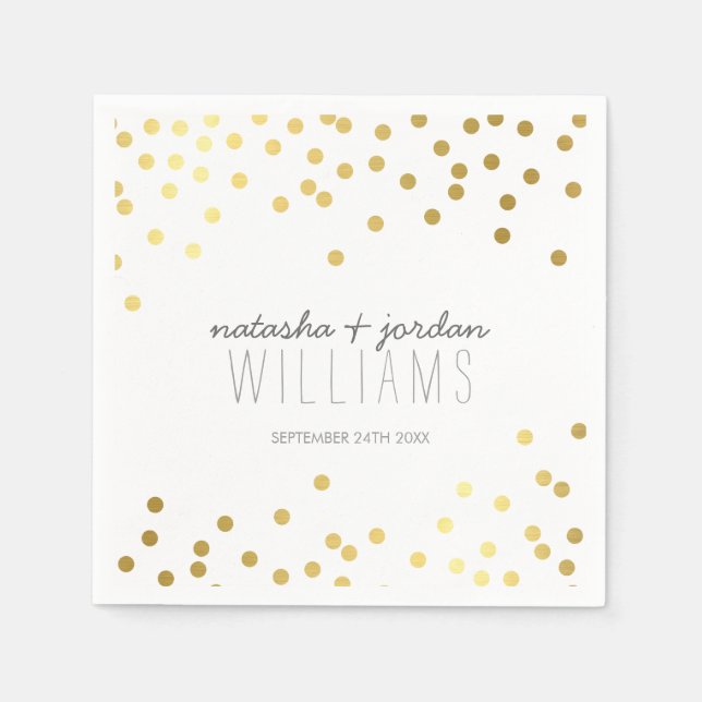 Serviettes Jetables TABLEAU mariage DÉCOR de mignons confettis taches  (Devant)