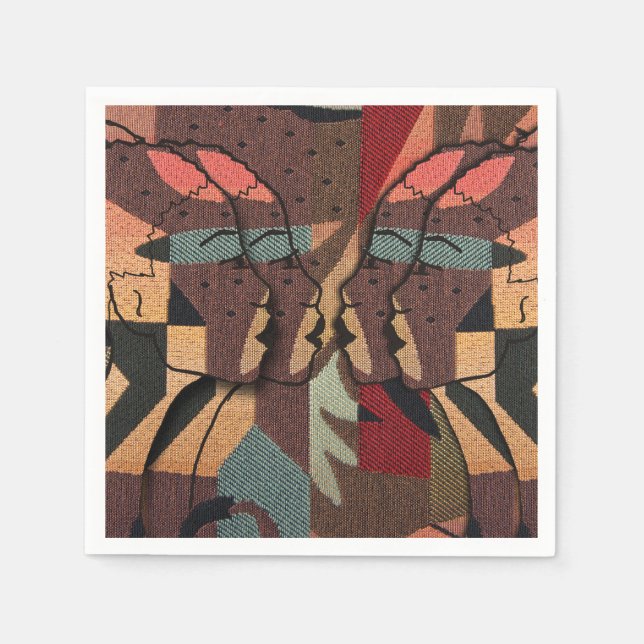 Serviettes Jetables Tapisserie africaine (Devant)