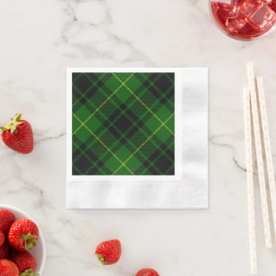 Serviettes Jetables tartan vert écossais MacArthur