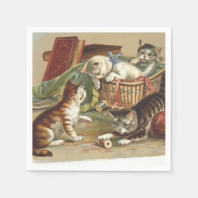 Serviettes Jetables TEE Curious Cat (Devant)