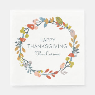 Serviettes Jetables Thanksgiving botanique de chute