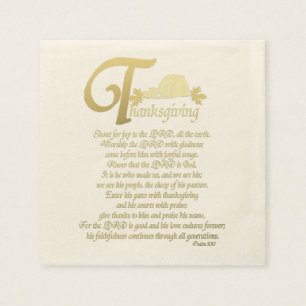 Serviettes Jetables Thanksgiving - psaume 100