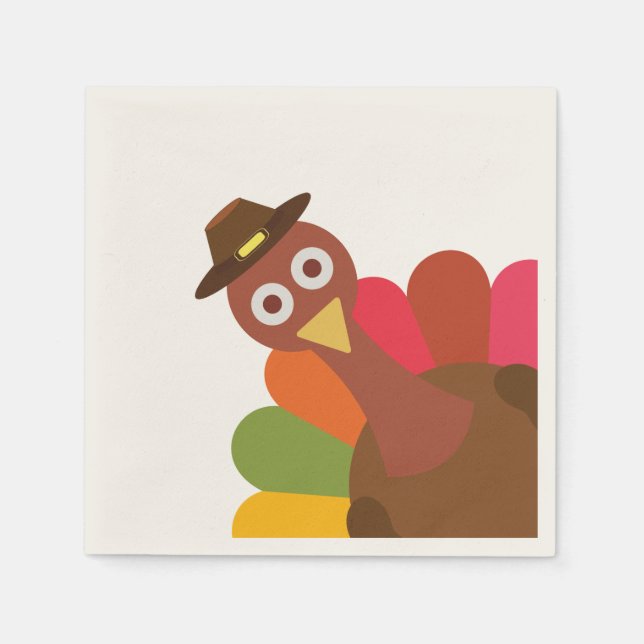 Serviettes Jetables Thanksgiving Turquie. Drôle. Humour. (Devant)