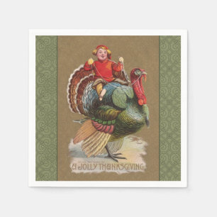 Serviettes Jetables Thanksgiving Turquie Drôle salutations Vintages