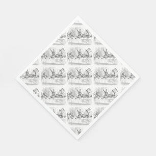 Serviettes Jetables Thé Party Vintage Alice au Pays des Merveilles 