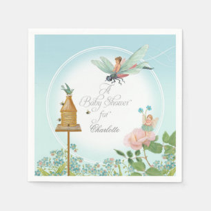 Serviettes Jetables Thème floral féerique d'abeille de réception en