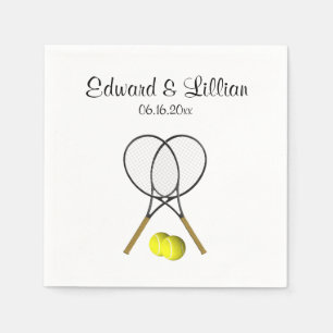 Serviettes Jetables Thème Mariage de tennis Personnalisé