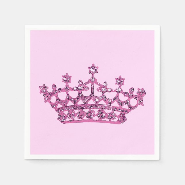 Serviettes Jetables Tiara rose (Devant)
