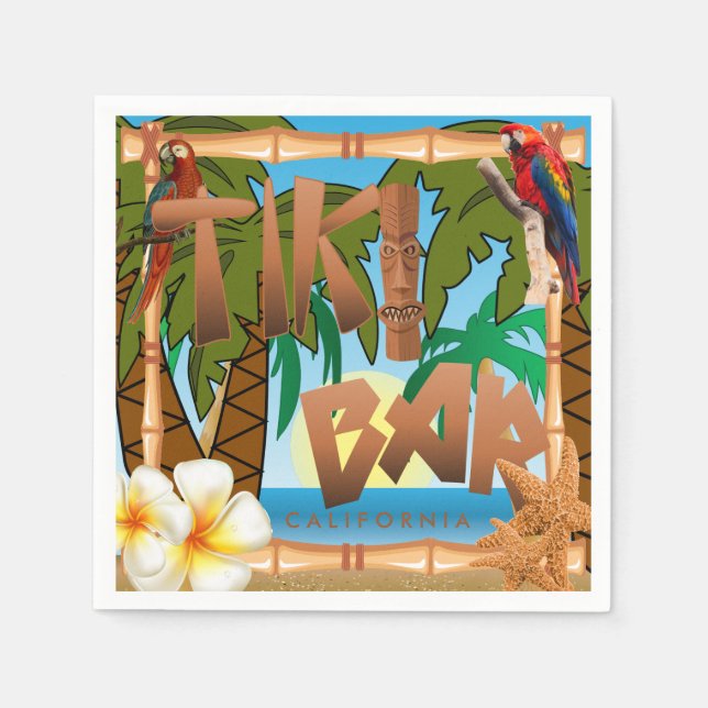Serviettes Jetables Tiki Bar Party (Devant)
