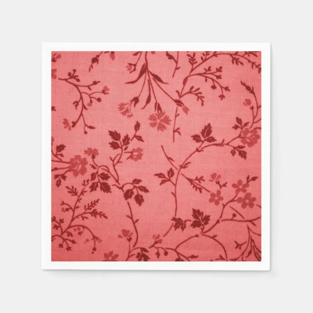 Serviettes Jetables Tissu en cachemire rouge comme look lin (Devant)