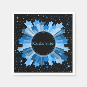 Serviettes Jetables Tons Bleu Starburst Party Napkins