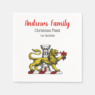 Serviettes Jetables Tour Lion Fleur de Lis Crest Emblem C