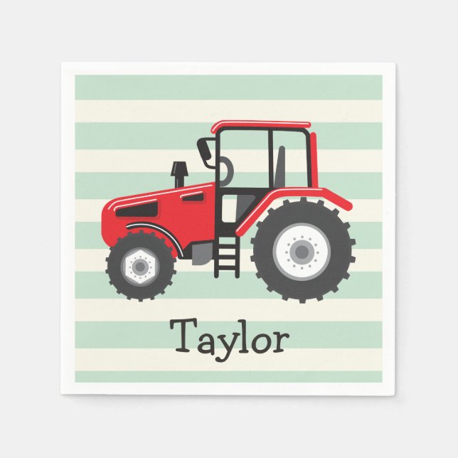 Serviettes Jetables Tracteur Red Farm (Devant)