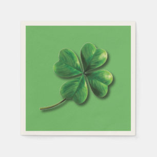 Serviettes Jetables Trèfle irlandais vert moderne