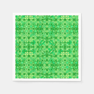 Serviettes Jetables Tribal Batik - tons verts