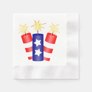 Serviettes Jetables Trio de pétards pour 4 juillet