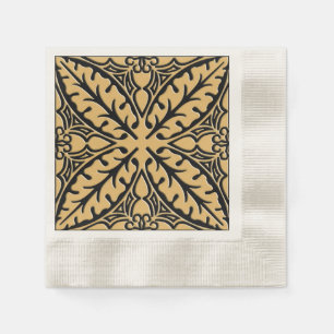Serviettes Jetables Tuiles marocaines - chameau bronzage et noir