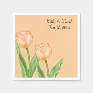 Serviettes Jetables Tulipes d'abricot (Mariage)