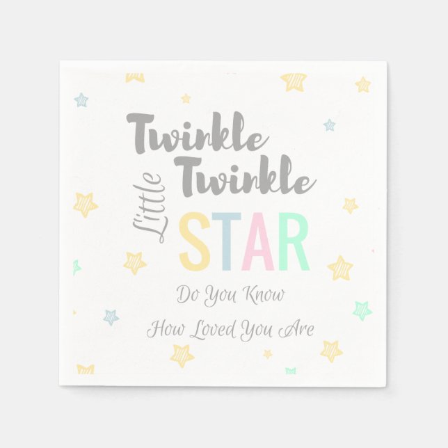Serviettes Jetables Twinkle Twinkle Little Star Thème - Papier Napkins (Devant)
