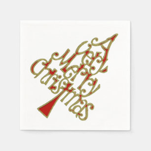 Serviettes Jetables Un arbre de Noël très joyeux