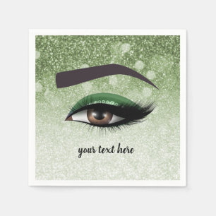 Serviettes Jetables Un regard vert éclaire les yeux maquillage