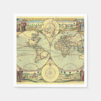 Serviettes Jetables Une nouvelle carte du monde - Atlas