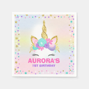 Serviettes Jetables Unicorn Anniversaire de la fête Napkin Whimsical U