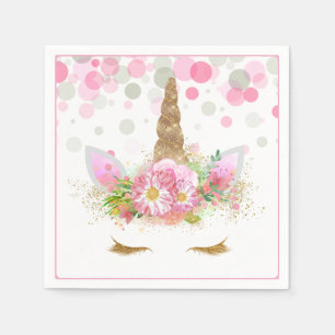 Serviettes Jetables Unicorne face mignonne Unicorne papier serviettes