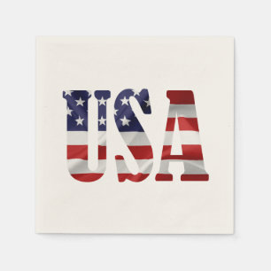 Serviettes Jetables USA Patriotique