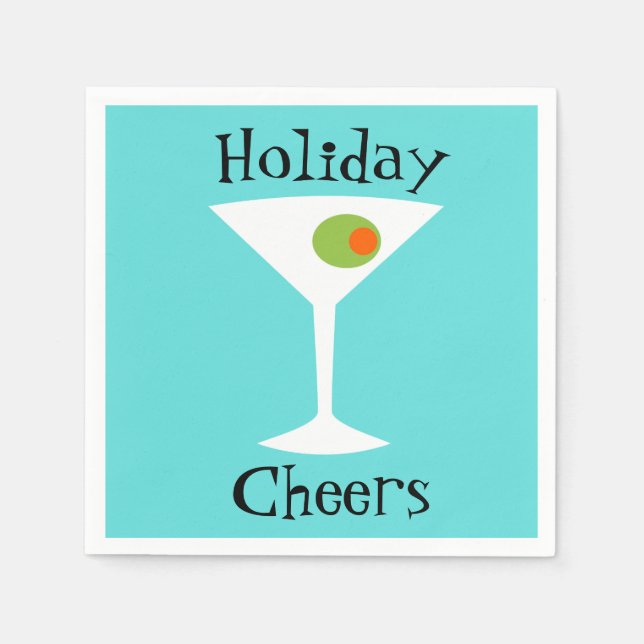 Serviettes Jetables Vacances Martini Papier Napkins (Devant)