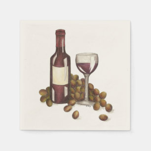 Serviettes Jetables Vaisseau bouteille de verre rouge vin bar vinerie