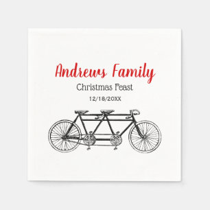 Serviettes Jetables Vélo vintage construit pour deux / Vélo tandem