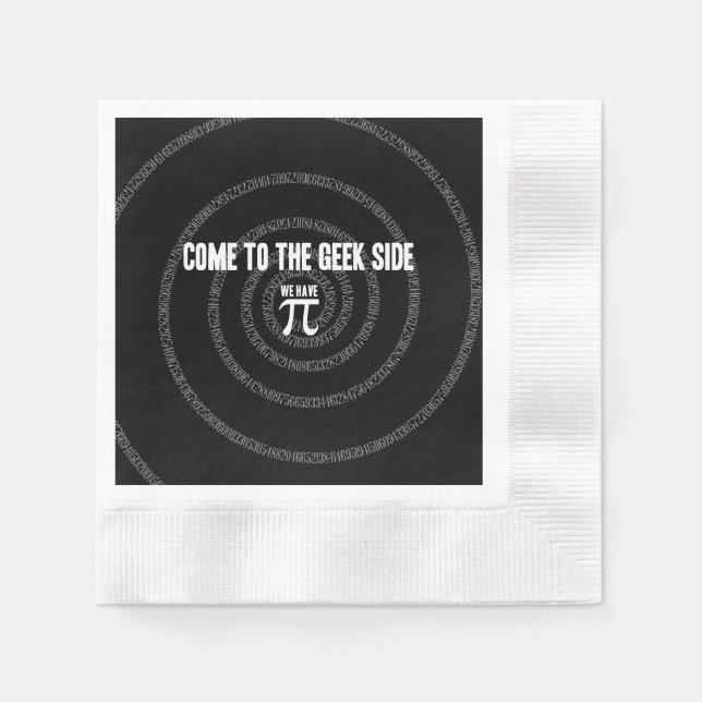 Serviettes Jetables Venez au côté Geek pour Pi (Devant)