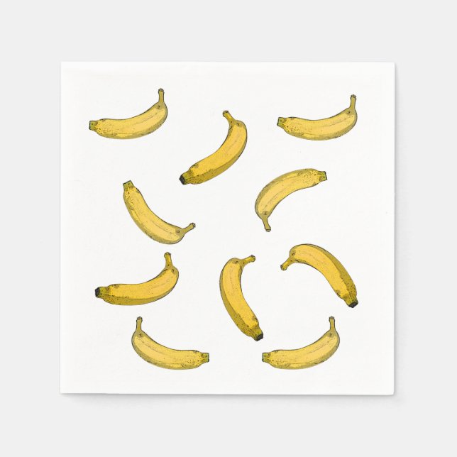 Serviettes Jetables Version de croquis de motif Banana (Devant)