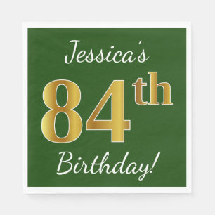 Serviettes Jetables Vert, anniversaire d'or de Faux